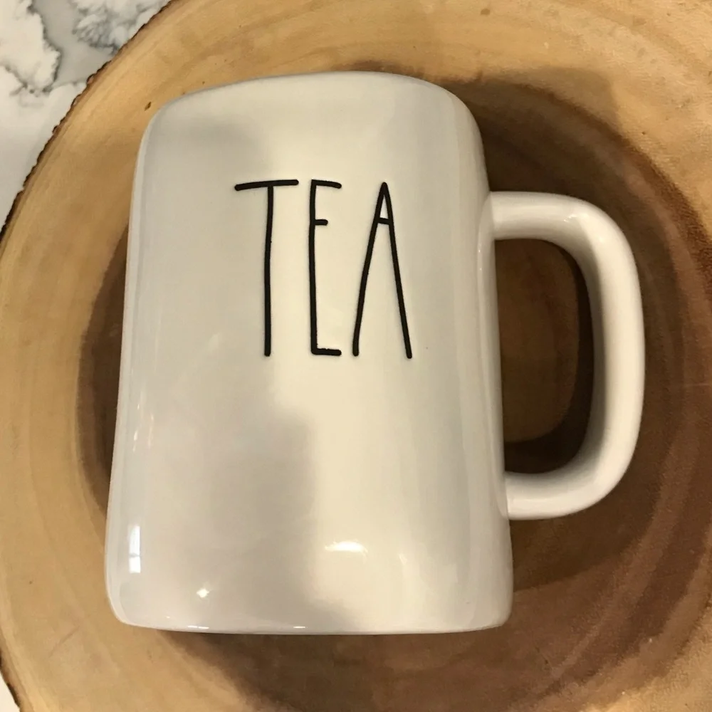 Rae Dunn TEA Mug White Ceramic Coffee Tea Farmhouse